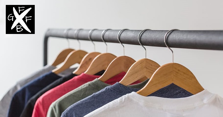 Clothes hanging on a rail